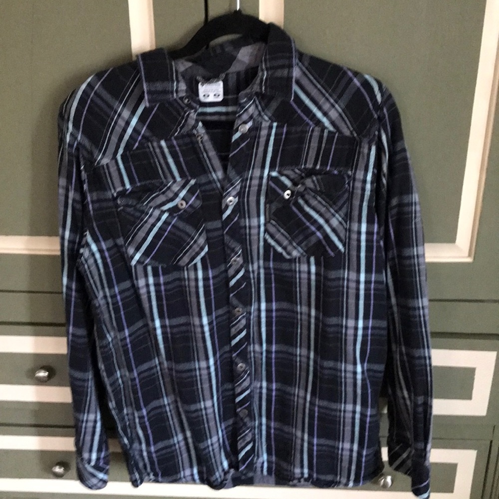 🟠 EUC - Columbia thick button snap flannel - m